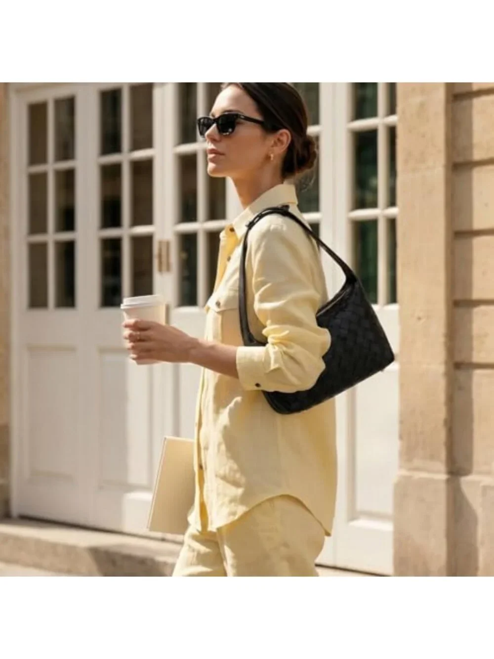 Stylish Woven Suede Shoulder Bag | Vegan Leather Hobo Handbag for Women